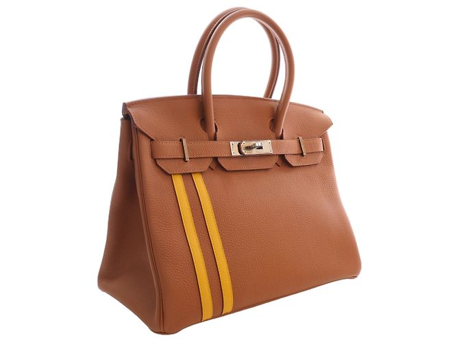 Hermès Brown Togo and Swift Officier Verso Birkin Retourne 30 - vista 11