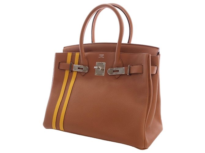 Hermès Brown Togo and Swift Officier Verso Birkin Retourne 30 - vista 14