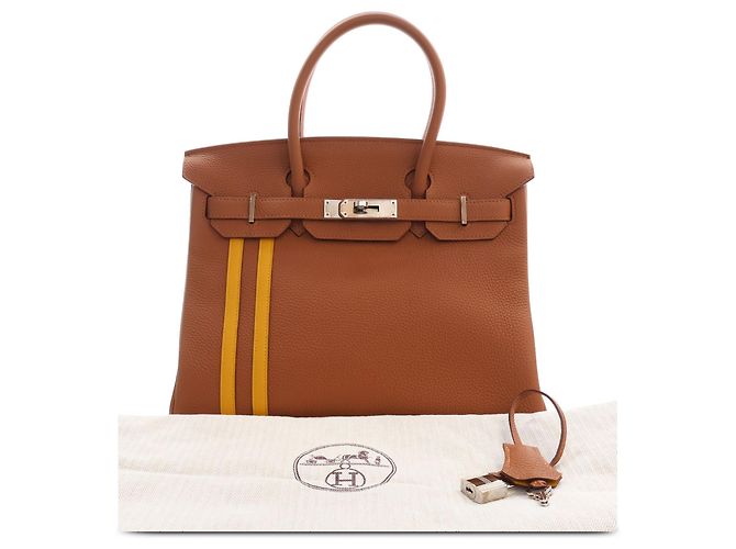 Hermès Brown Togo and Swift Officier Verso Birkin Retourne 30 - vista 4