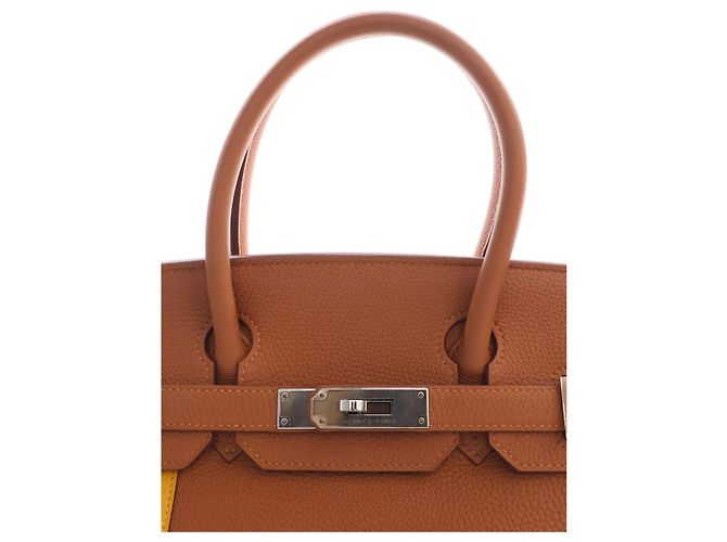 Hermès Brown Togo and Swift Officier Verso Birkin Retourne 30 - vista 7