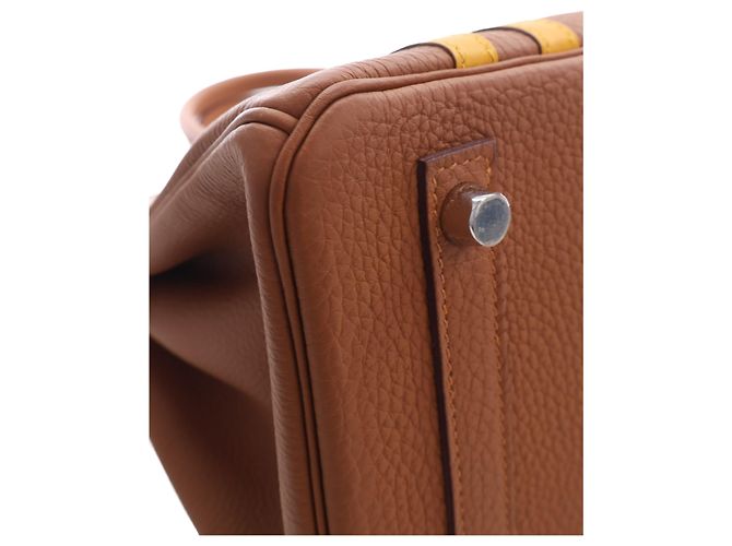 Hermès Brown Togo and Swift Officier Verso Birkin Retourne 30 - vista 8