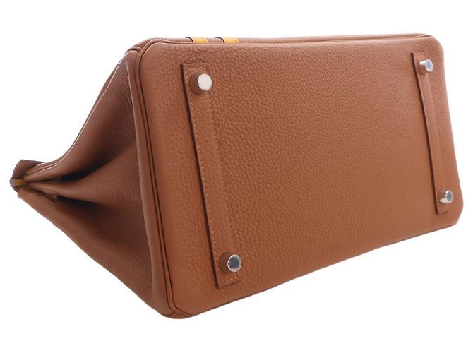 Hermès Brown Togo and Swift Officier Verso Birkin Retourne 30 - vista 9