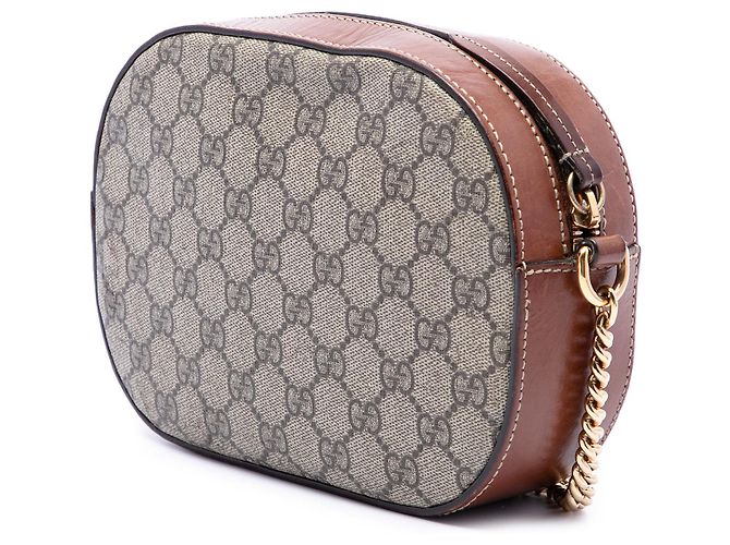 Gucci Mini Borsa a Tracolla con Catena GG Supreme Beige - vista 2