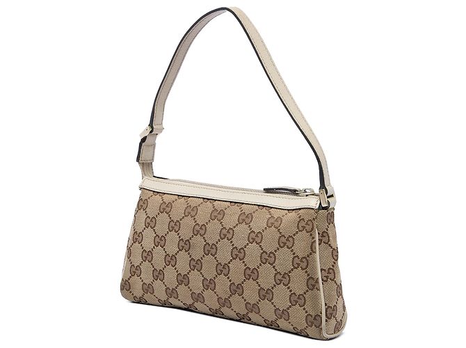 Pochette Gucci Abbey D Ring in tela GG beige - vista 2