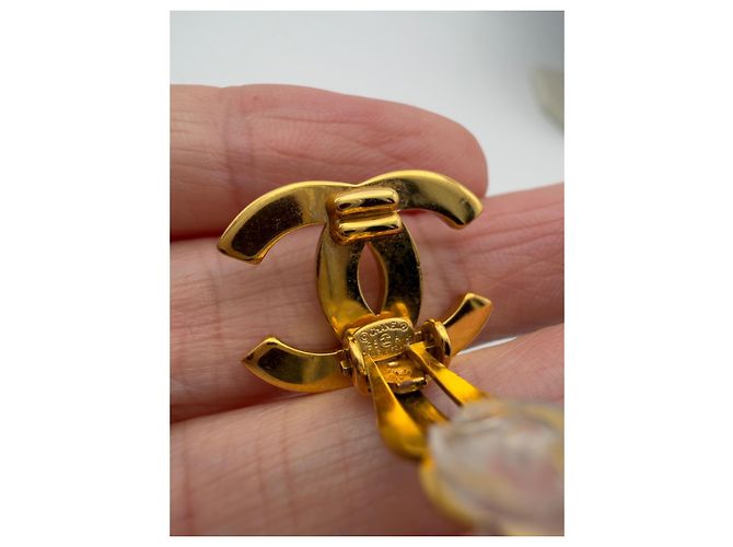 Orecchini a clip Chanel 1998 logo CC - vista 4