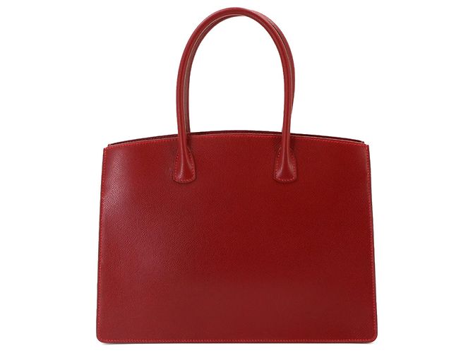 Hermès Borsa tote Hermes Red Lisse Leather Bass PM - vista 3