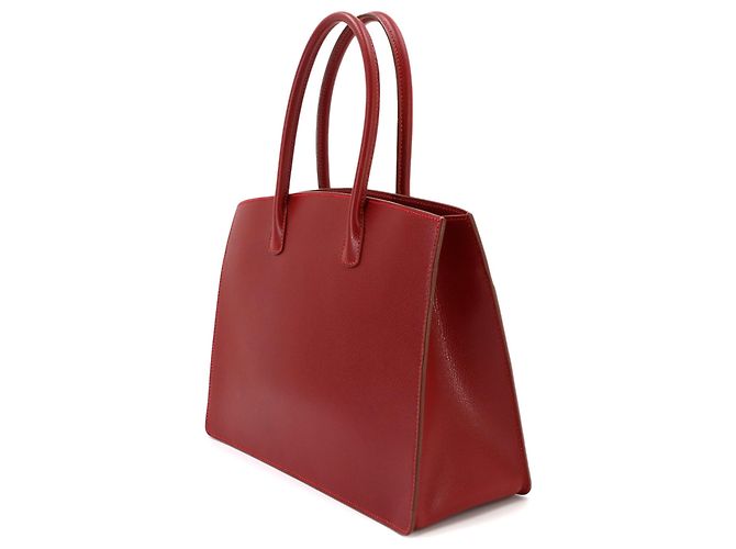 Hermès Borsa tote Hermes Red Lisse Leather Bass PM - vista 4