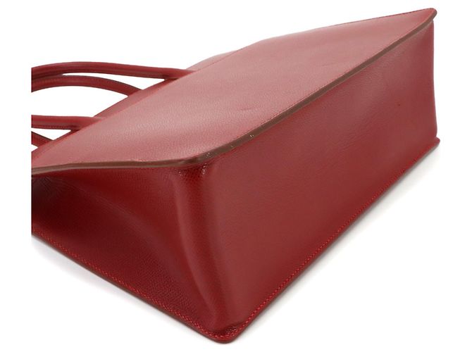 Hermès Borsa tote Hermes Red Lisse Leather Bass PM - vista 5