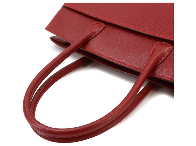 Hermès Borsa tote Hermes Red Lisse Leather Bass PM - vista 6