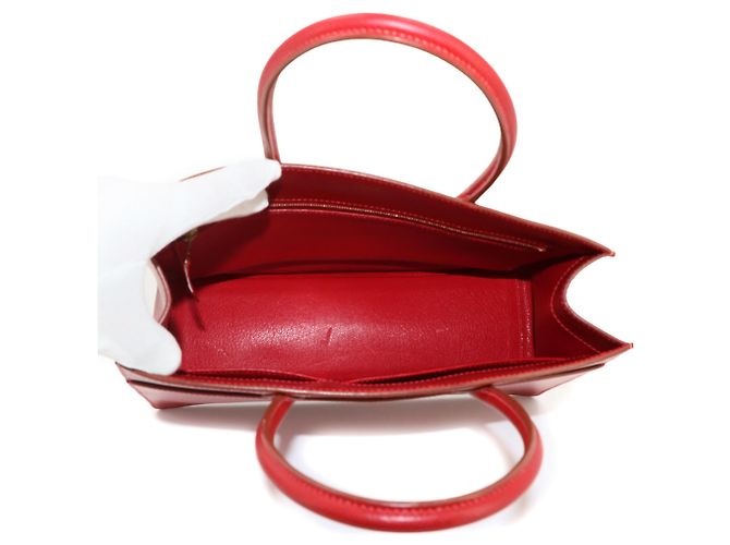 Hermès Borsa tote Hermes Red Lisse Leather Bass PM - vista 7