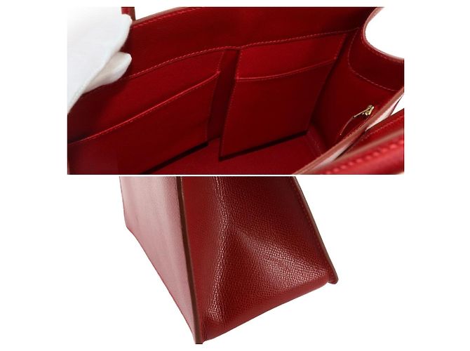 Hermès Borsa tote Hermes Red Lisse Leather Bass PM - vista 9