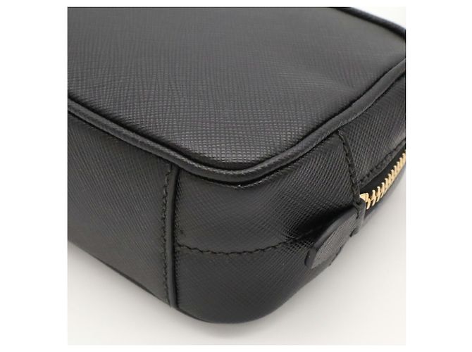Borsa a tracolla Prada in pelle Saffiano nera - vista 4