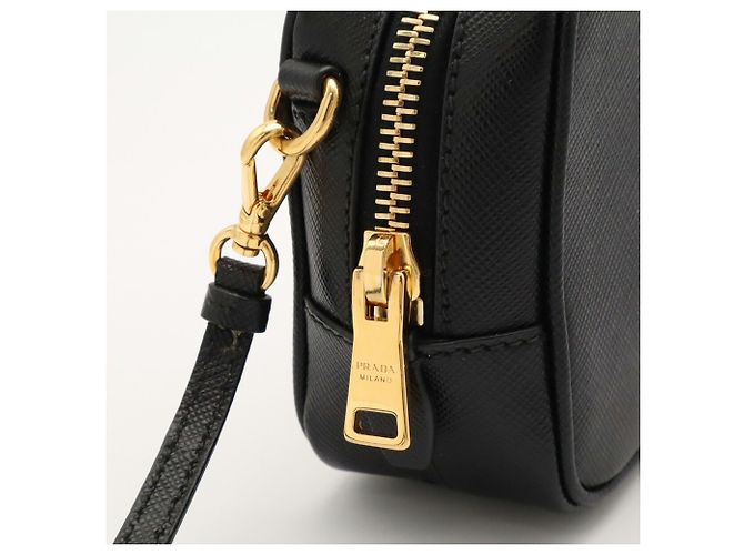 Borsa a tracolla Prada in pelle Saffiano nera - vista 6