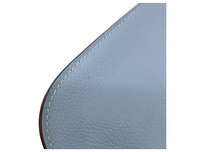 Hermès Borsa Hermes Arzan 25 Verso in Blue Lin Glacier Evercolor - vista 10