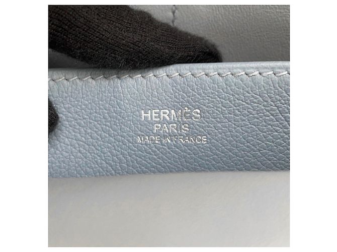 Hermès Borsa Hermes Arzan 25 Verso in Blue Lin Glacier Evercolor - vista 17