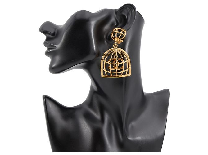 Orecchini a clip placcati oro Chanel - vista 4