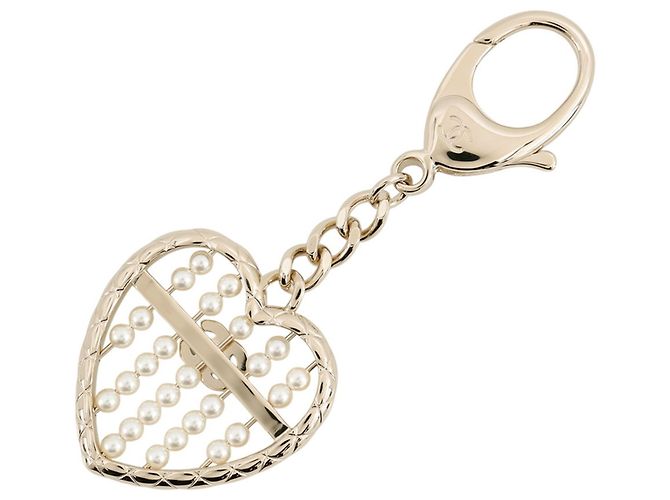 Portachiavi Chanel - Cuore in perle finte Coco Mark - vista 3