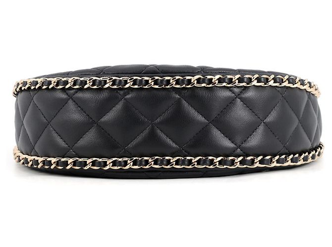 Borsa a tracolla con catena Chanel in pelle d'agnello - vista 3