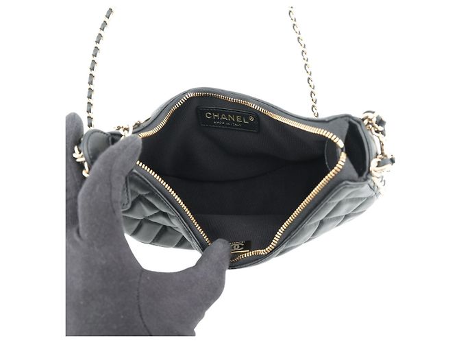 Borsa a tracolla con catena Chanel in pelle d'agnello - vista 5