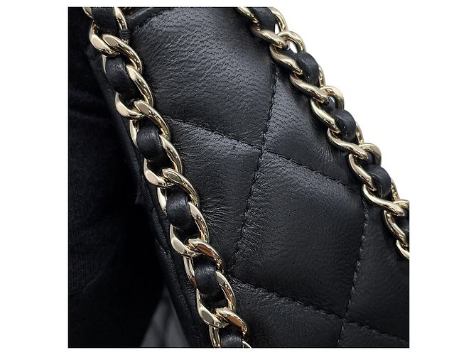 Borsa a tracolla con catena Chanel in pelle d'agnello - vista 6