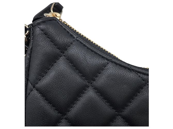 Borsa a tracolla con catena Chanel in pelle d'agnello - vista 8