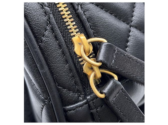 Borsa a mano Chanel Black Matelassé Mini Bowling Coco Mark in pelle - vista 12