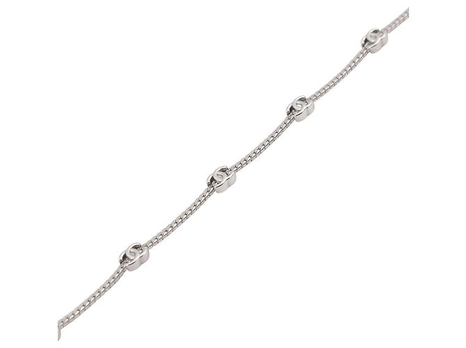 Collar de metal plateado Chanel - vista 2