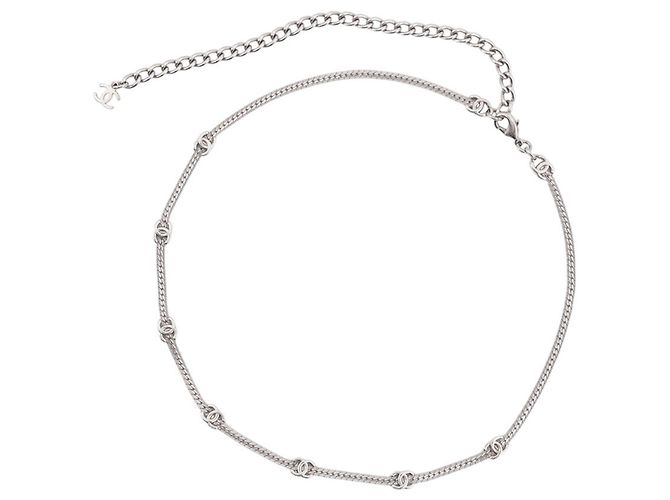 Collar de metal plateado Chanel - vista 3