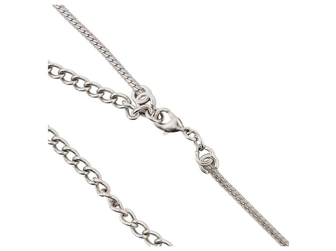 Collar de metal plateado Chanel - vista 5