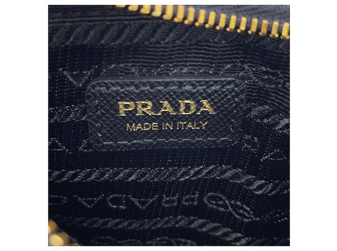 Tarjetero Prada de piel Saffiano negra - vista 10