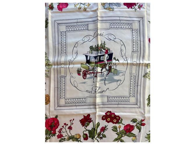 Hermès Pañuelo de seda Quai aux Fleurs - vista 3