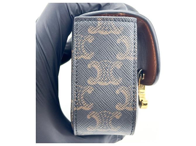 Céline Celine Triomphe Triomphe Coated Canvas Mini - vista 4