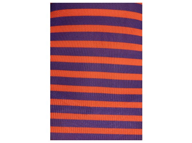 Vestido de rayas de viscosa naranja Dolce & Gabbana - vista 3