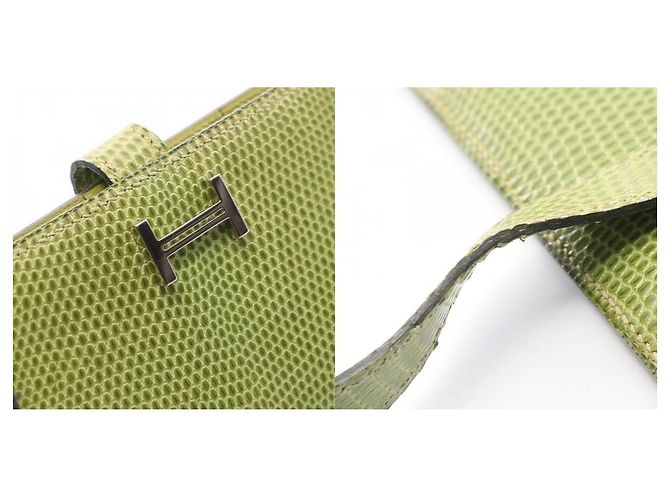 Béarn Hermès Cartera larga Hermes Bearn Soufflet de lagarto - vista 10