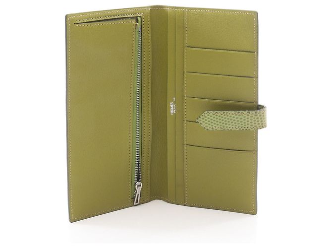 Béarn Hermès Cartera larga Hermes Bearn Soufflet de lagarto - vista 3