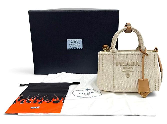 Borsa Prada Jardinire in misto lino - vista 2