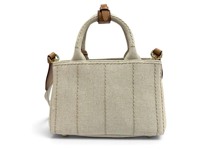 Borsa Prada Jardinire in misto lino - vista 4