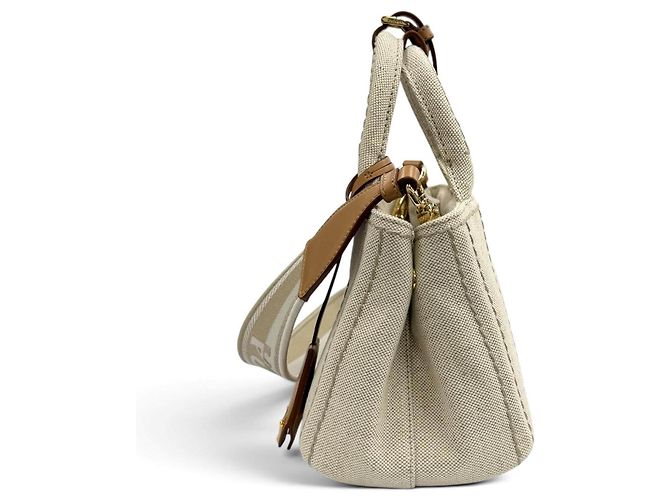 Borsa Prada Jardinire in misto lino - vista 5