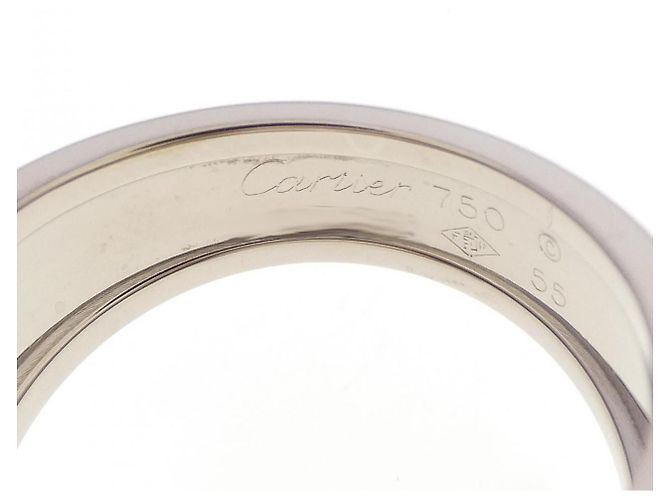 Cartier Santos Dumont 18K White Gold Ring Größe 15 - Ansicht 4