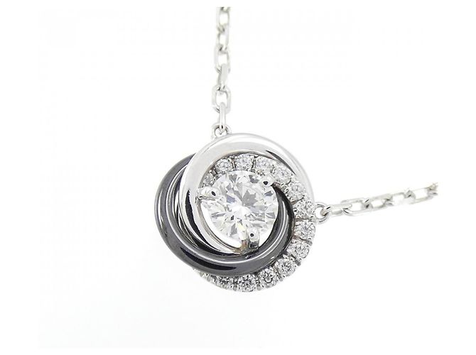 Collana Cartier in oro bianco 18K, ceramica e diamanti - vista 3