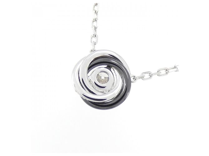 Collana Cartier in oro bianco 18K, ceramica e diamanti - vista 4