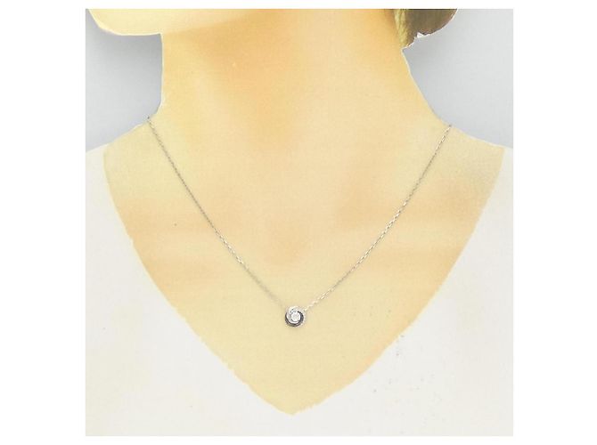 Collana Cartier in oro bianco 18K, ceramica e diamanti - vista 6