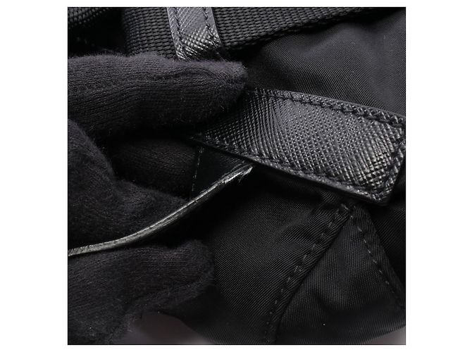 Mochila PRADA em couro e Re-Nylon - vista 7