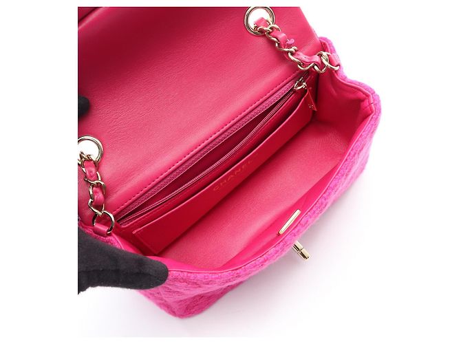 Borsa a tracolla CHANEL Mini Matelasse 20 in tessuto e pelle - vista 3