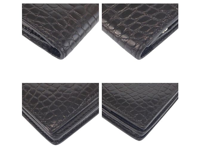 Béarn Hermès Hermes Bearn Soufflet Alligator Long Wallet - view 3