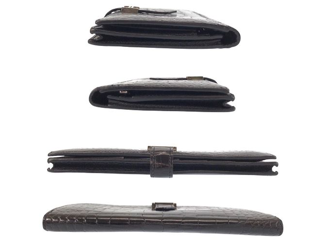 Béarn Hermès Hermes Bearn Soufflet Alligator Long Wallet - view 9