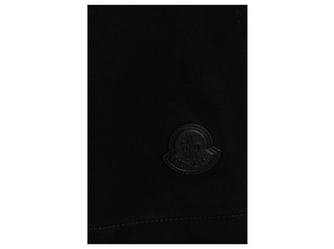 Gonna midi a trapezio in cotone Moncler con logo nera - vista 3