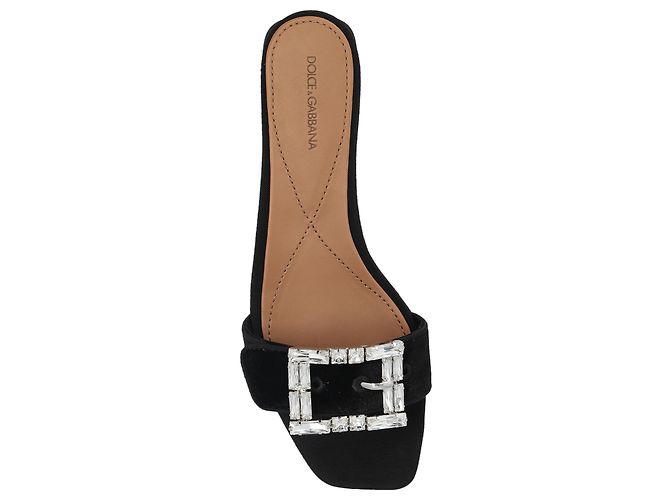 Mules in velluto nero Dolce & Gabbana - vista 4