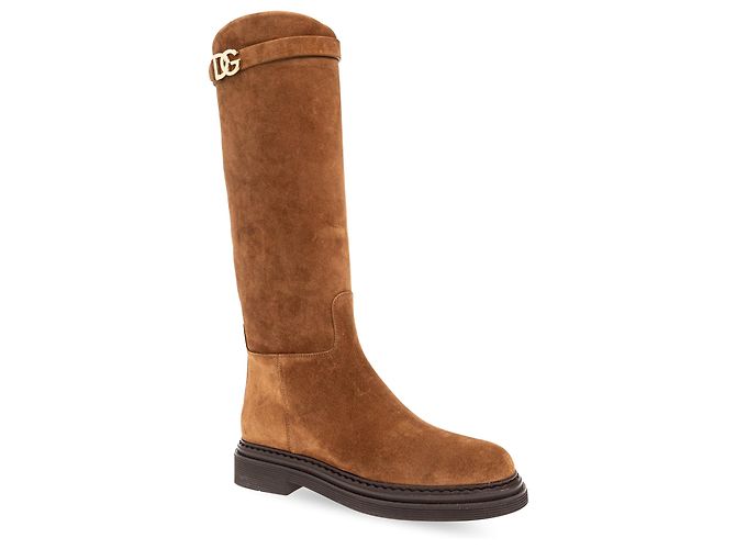 Botas altas de gamuza marrones Dolce & Gabbana - vista 2