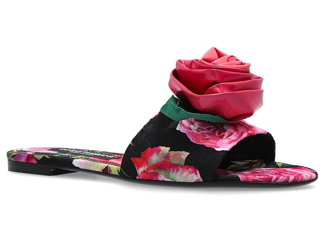 Dolce & Gabbana Ciabatte con motivo floreale rosa - vista 2